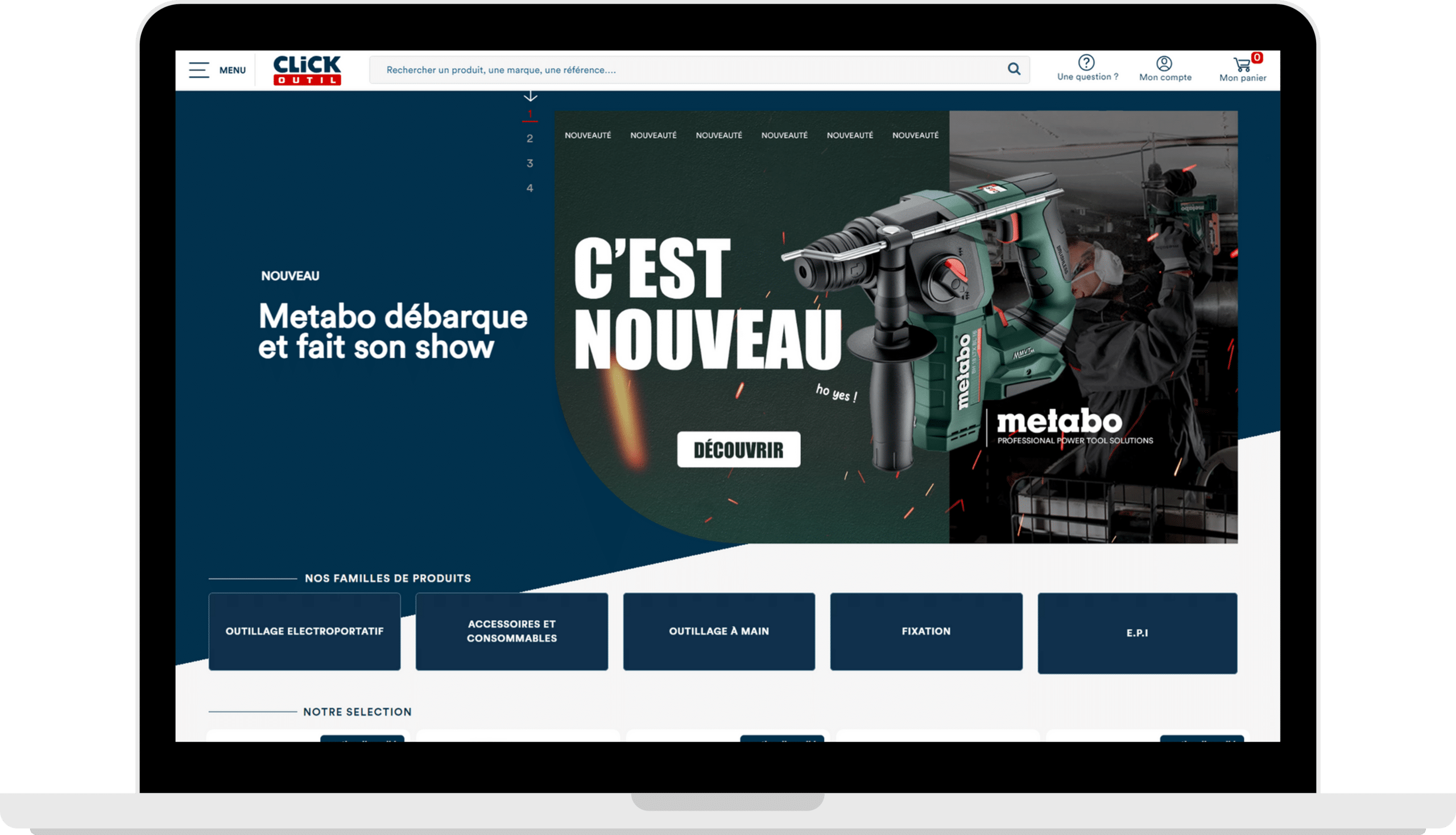 Réalisation ITIS Commerce — Clickoutil (outillage électroportatif, migration et refonte)
