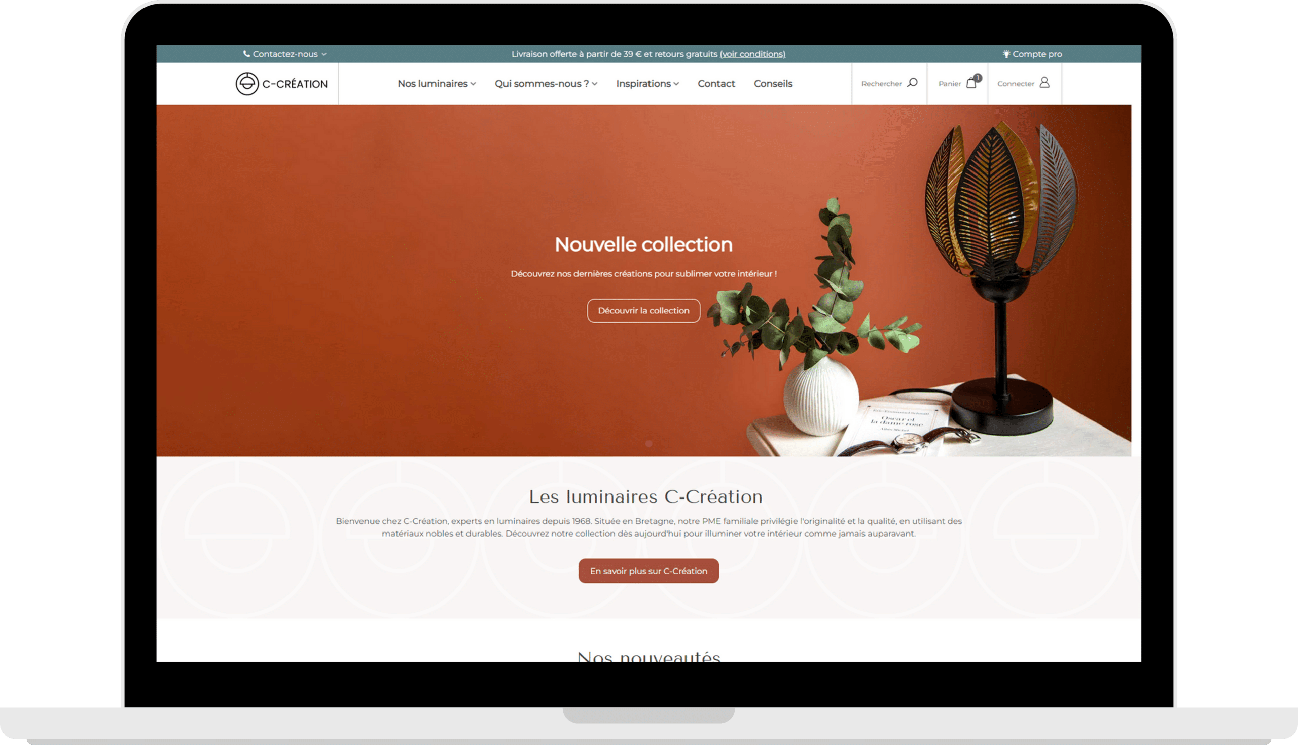 Réalisation ITIS Commerce — C-Création (luminaires, refonte mobile-first)