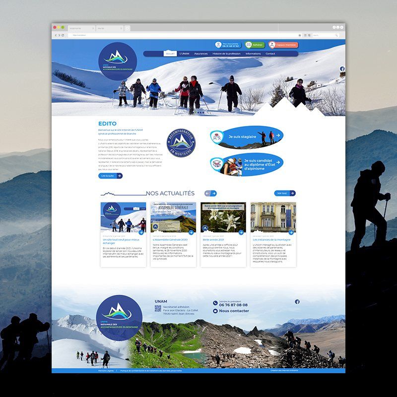Réalisation Anthemis — UNAM - site grand public et extranet membres