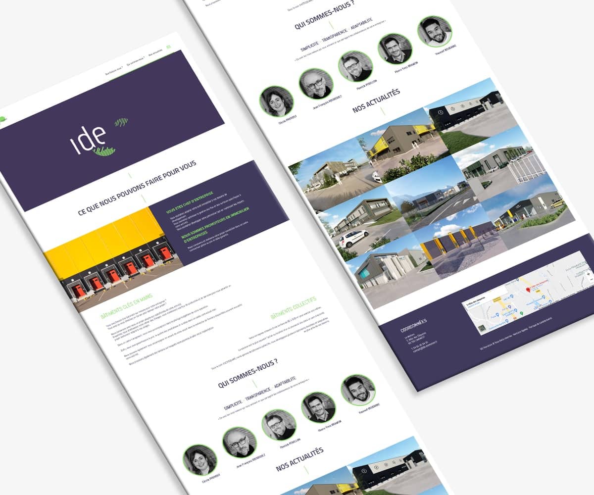 Réalisation Antidote Communication — Ide Promotion (immobilier d'entreprise — logo, charte, site)