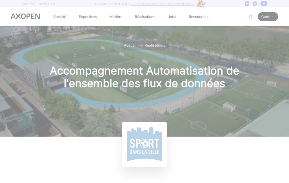 Accompagnement Automatisation de l'ensemble des flux de données