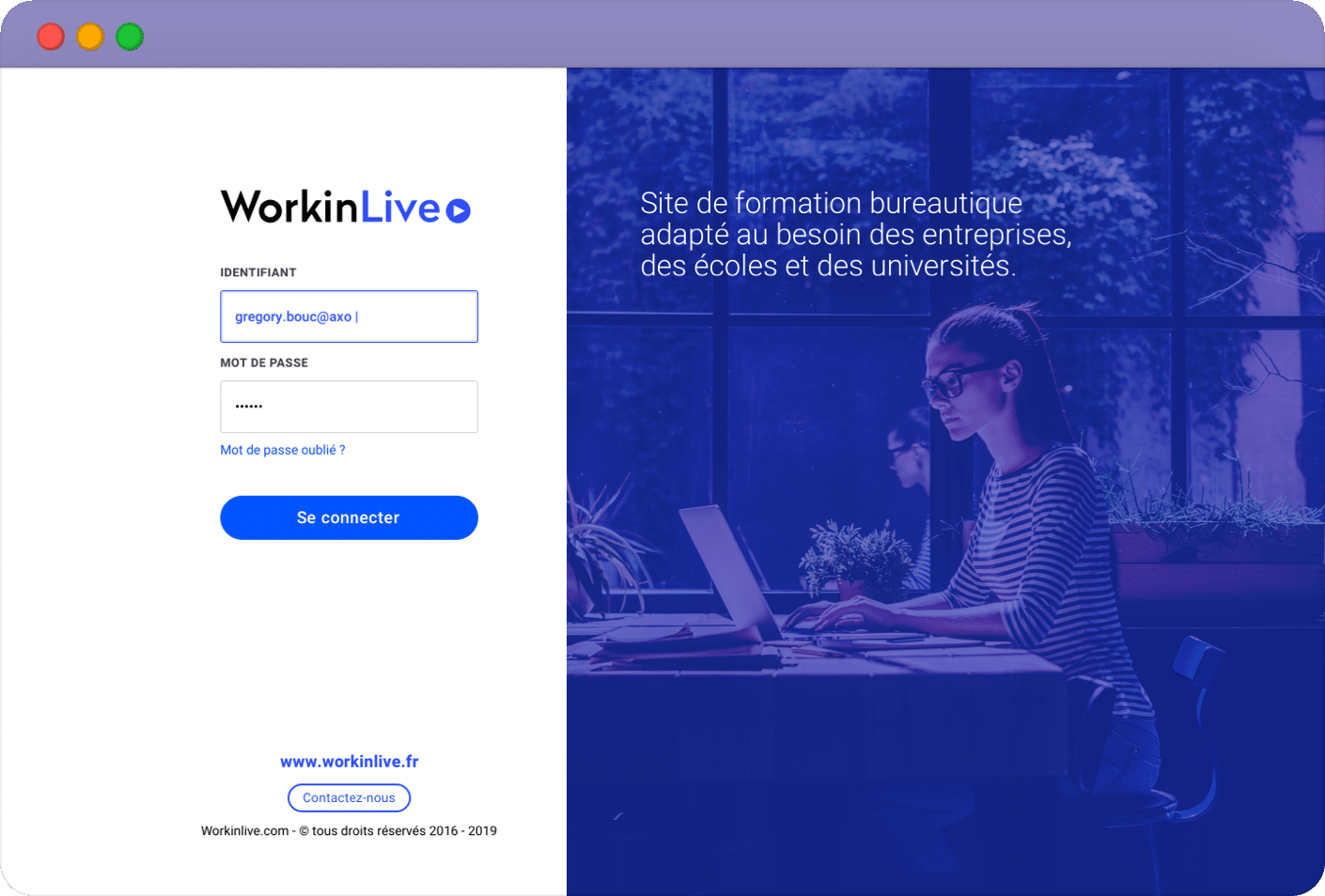 Workinlive - développement d'une plateforme e-learning