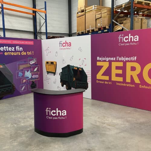 Ficha — design d'espace, mascotte, stand