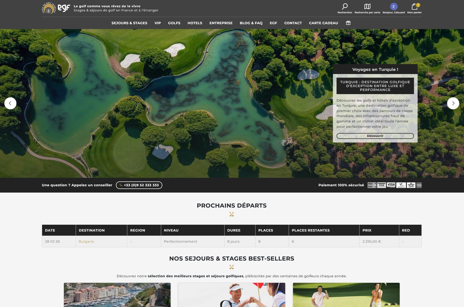 Réalisation Greentic — EGF Golf