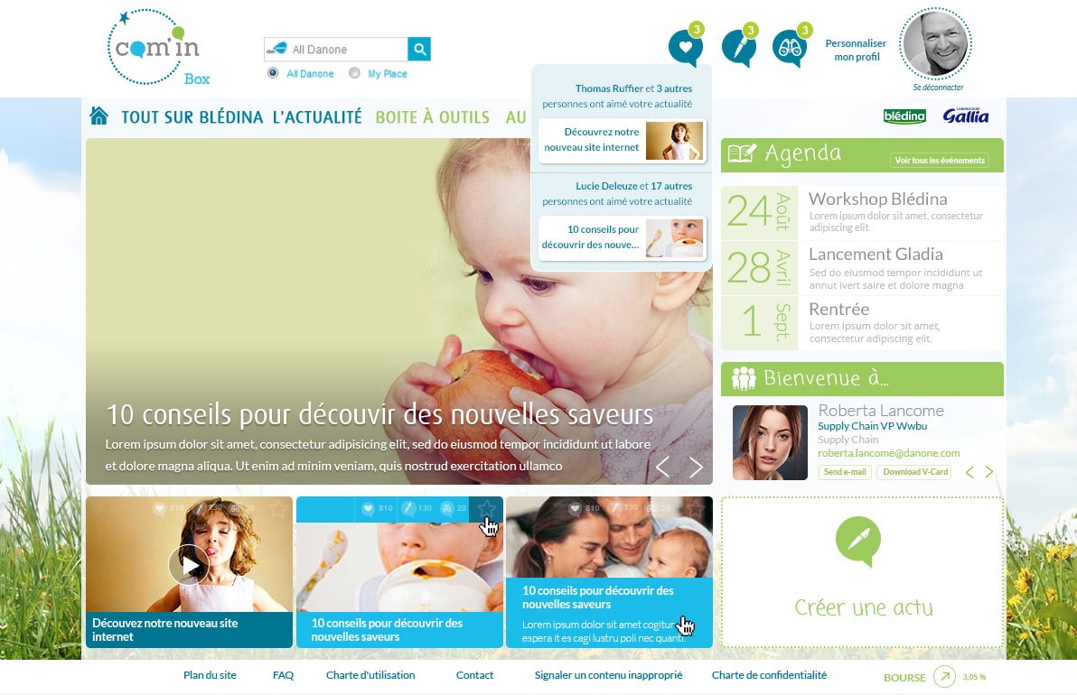 Blédina Gallia — intranet d'engagement collaborateurs