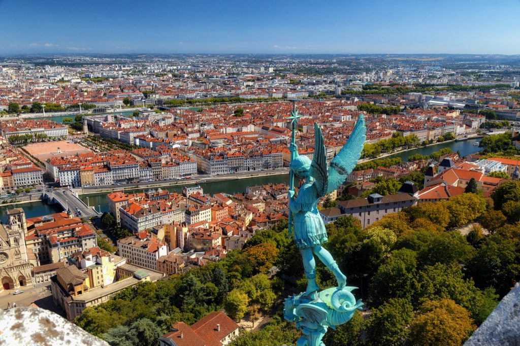 Vue aerienne ville de lyon